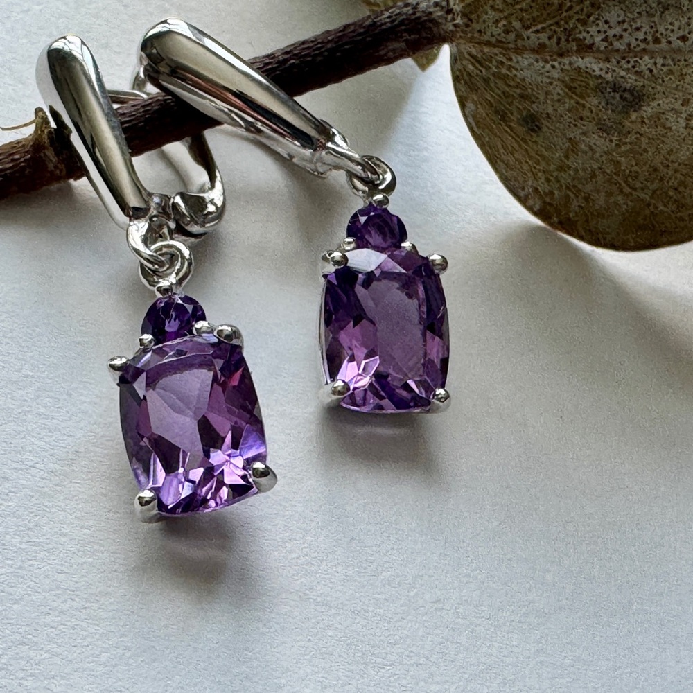 Elegant Purple Amethyst Earrings